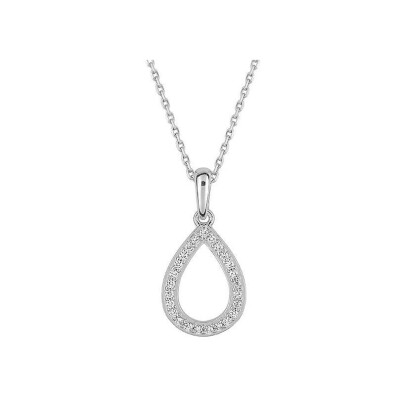 Collier en or blanc et diamant 0.12ct