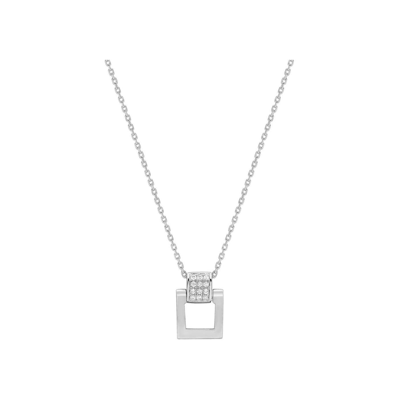 Collier en or blanc et diamant 0.05ct