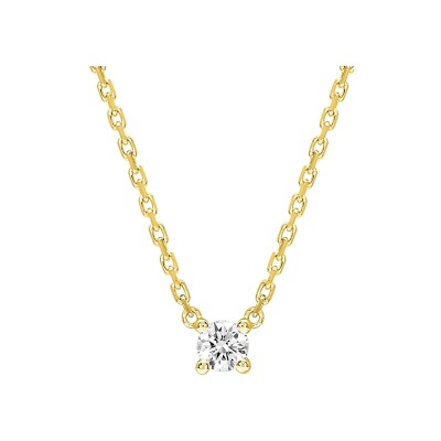 Collier en or jaune et diamant 0.08ct, taille 42cm