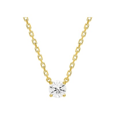 Collier en or jaune et diamant 0.14ct, taille 42cm
