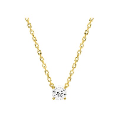 Collier en or jaune et diamant 0.14ct, taille 42cm