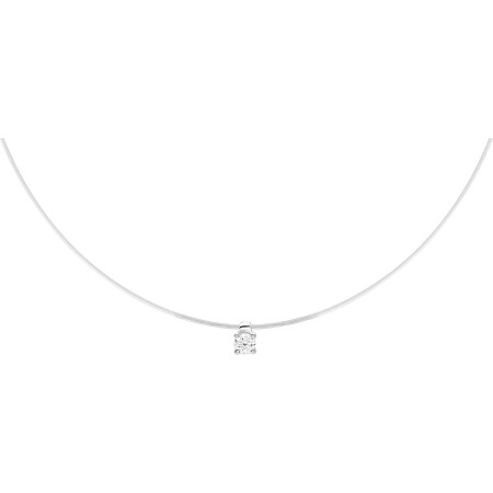 Collier en or blanc et diamant 0.08ct