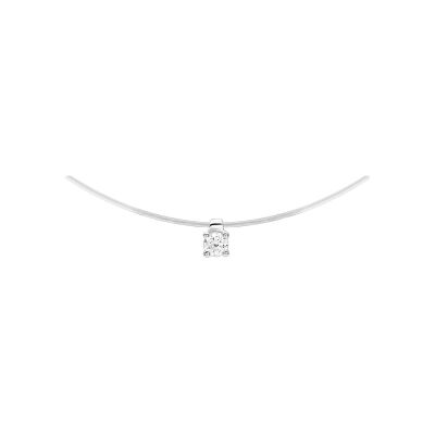 Collier en or blanc et diamant 0.08ct