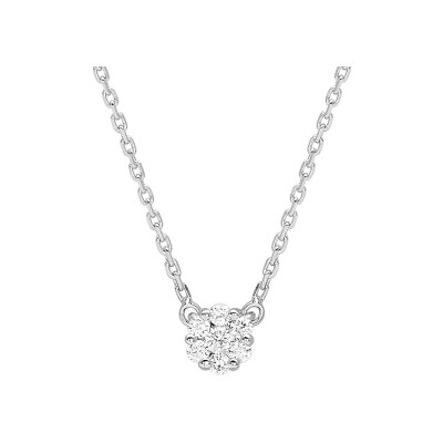 Collier en or blanc et diamant 0.10ct