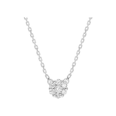 Collier en or blanc et diamant 0.15ct