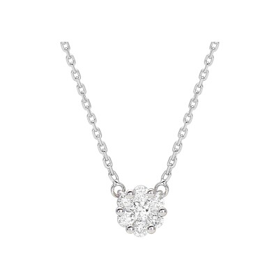 Collier en or blanc et diamant 0.20ct, taille 42cm