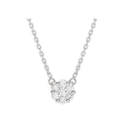 Collier en or blanc et diamant 0.20ct