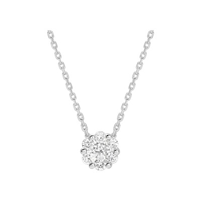 Collier en or blanc et diamant 0.25ct, taille 42cm