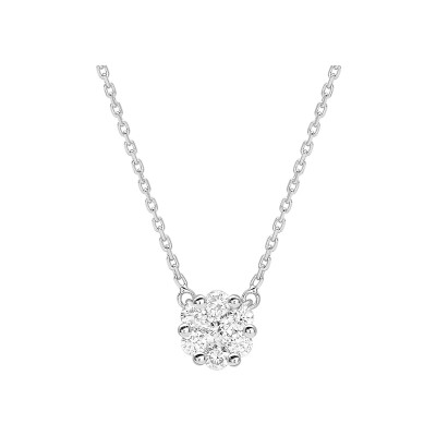Collier en or blanc et diamant 0.30ct, taille 42cm