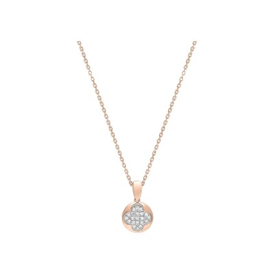 Collier en or rose et diamant 0.08ct