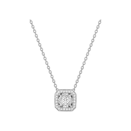 Collier en or blanc et diamants 0.41ct