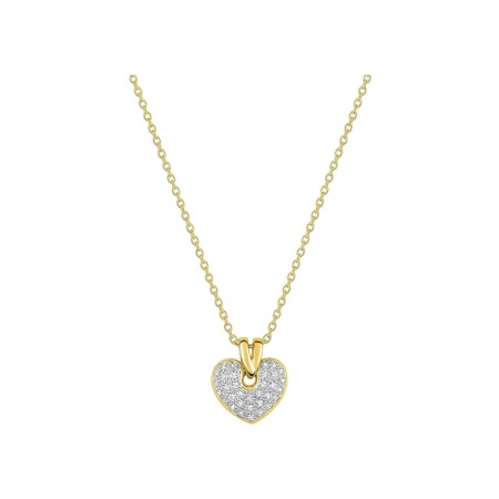 Collier coeur en or jaune et diamants