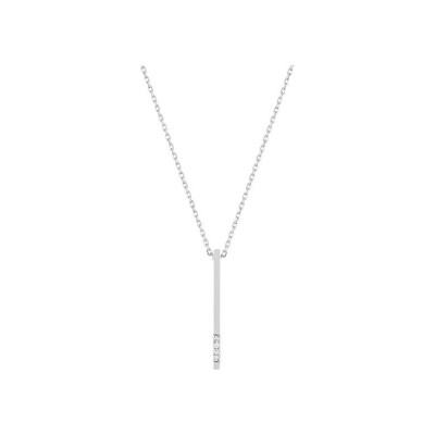 Collier en or blanc et diamant 0.01ct