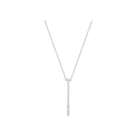 Collier en or blanc et diamant 0.01ct