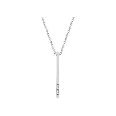 Collier en or blanc et diamant 0.01ct