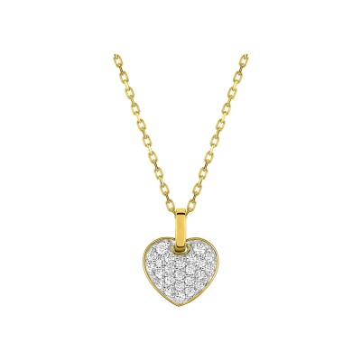 Collier en or jaune et oxyde de zirconium