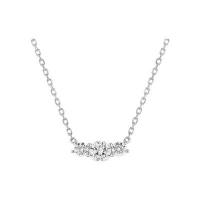 Collier en or blanc et oxyde de zirconium