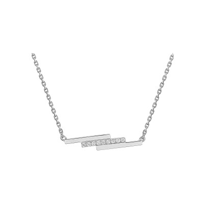 Collier en or blanc et diamant 0.05ct