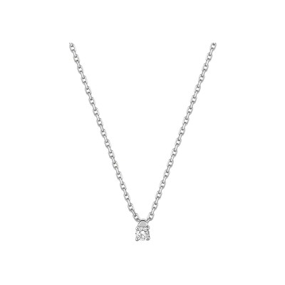 Collier en or blanc et diamant 0.05ct