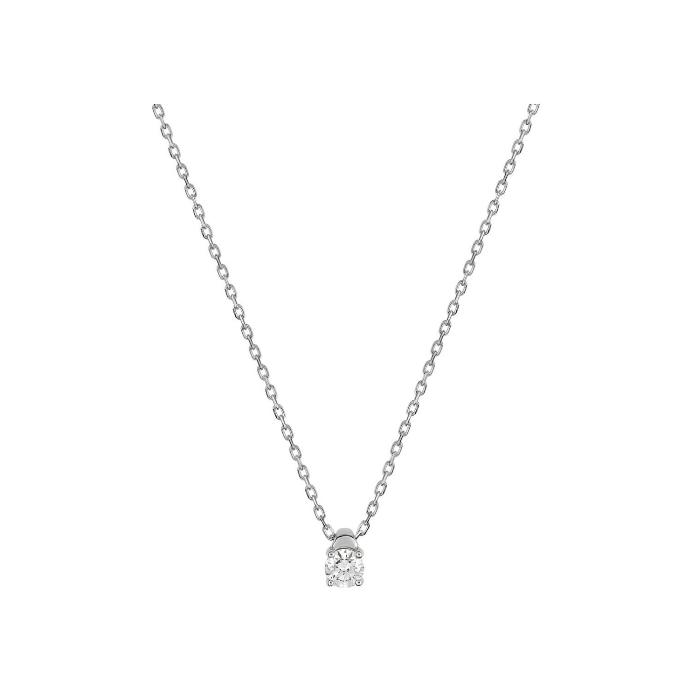 Collier en or blanc et diamant 0.10ct