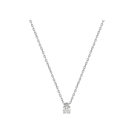 Collier en or blanc et diamant 0.10ct