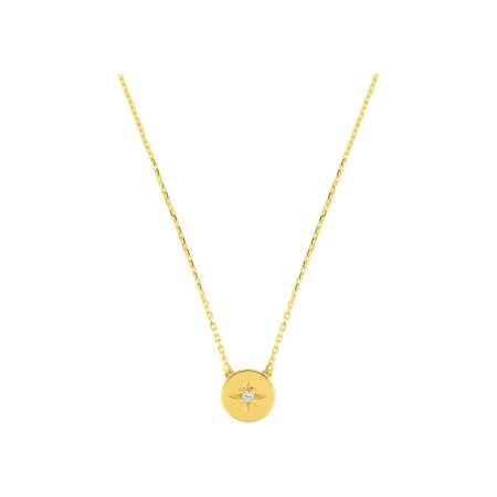 Collier en or jaune et oxyde de zirconium