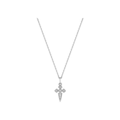 Collier en or blanc et diamant 0.04ct