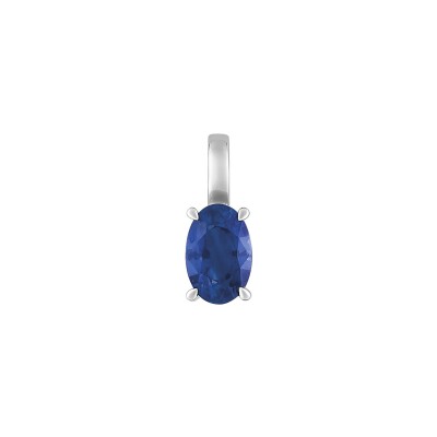 Pendentif en or blanc et saphir