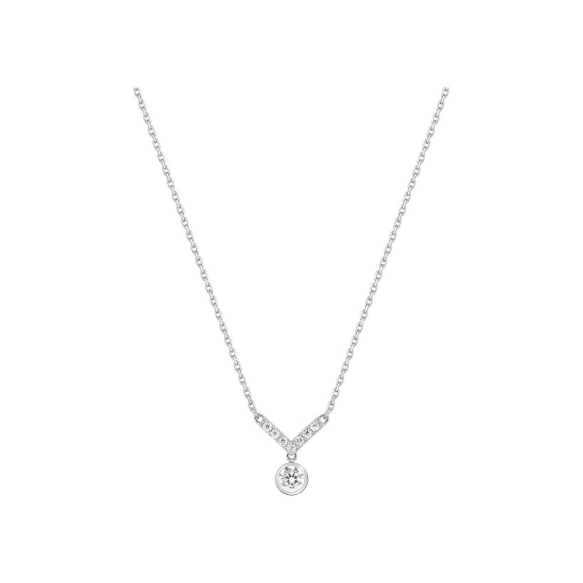 Collier en or blanc et diamant 0.24ct