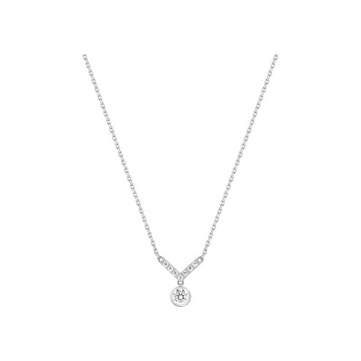 Collier en or blanc et diamant 0.24ct