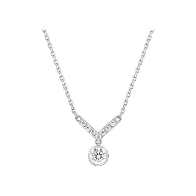 Collier en or blanc et diamant 0.24ct