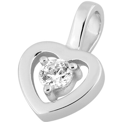 Pendentif en or blanc et diamant 0.1ct