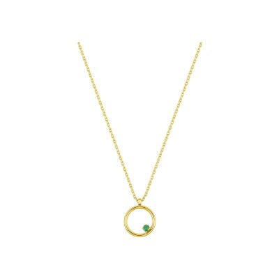 Collier en or jaune et émeraude