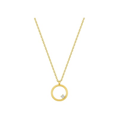 Collier en or jaune et oxyde de zirconium