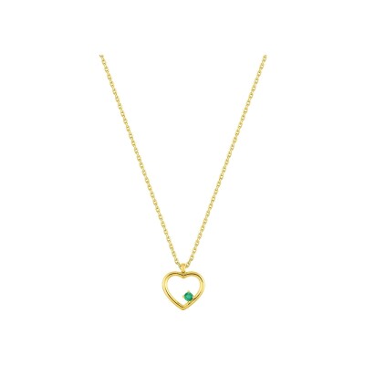 Collier en or jaune et émeraude
