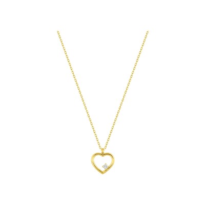 Collier en or jaune et oxyde de zirconium