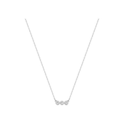 Collier en or blanc et oxyde de zirconium
