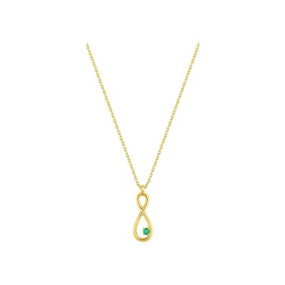Collier en or jaune et émeraude