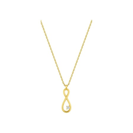 Collier en or jaune et oxyde de zirconium