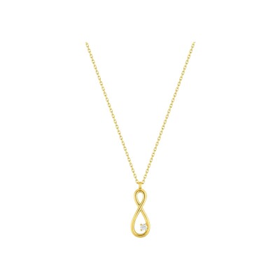Collier en or jaune et oxyde de zirconium
