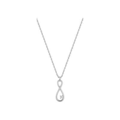 Collier en or blanc et oxyde de zirconium