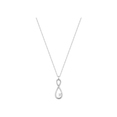 Collier en or blanc et oxyde de zirconium