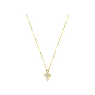 Collier en or jaune et oxyde de zirconium