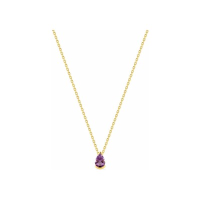 Collier en or jaune et améthyste