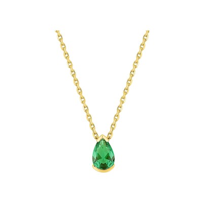 Collier en or jaune et émeraude