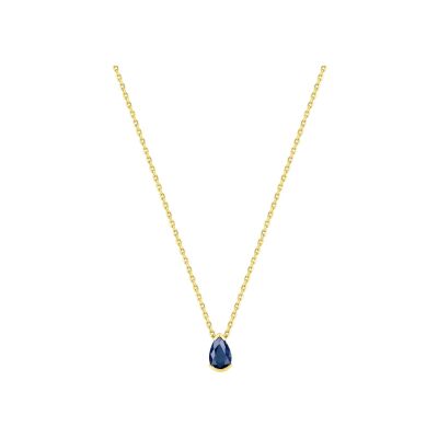 Collier en or jaune et saphir