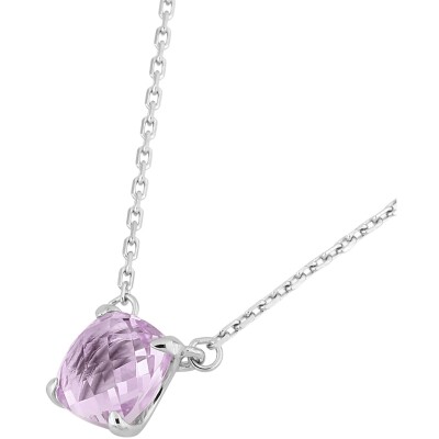 Collier en or blanc et améthyste