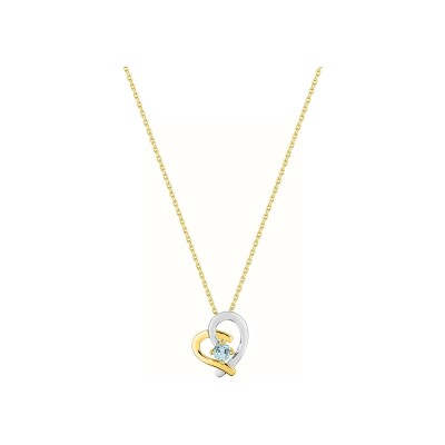 Collier en or jaune et topaze bleue