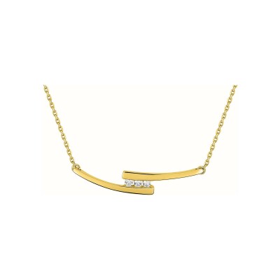 Collier en or jaune et oxyde de zirconium