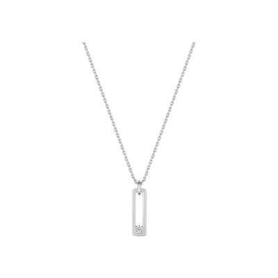 Collier en or blanc et diamant 0.04ct